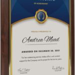 Wood award plaque personalized in Manhattan